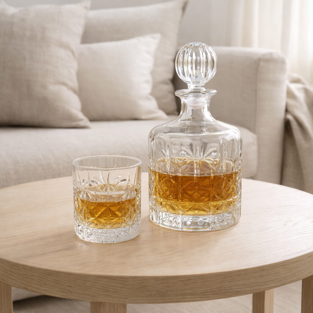 Verre à Whisky Lone J-Line - transparent - coffret cadeau en situation