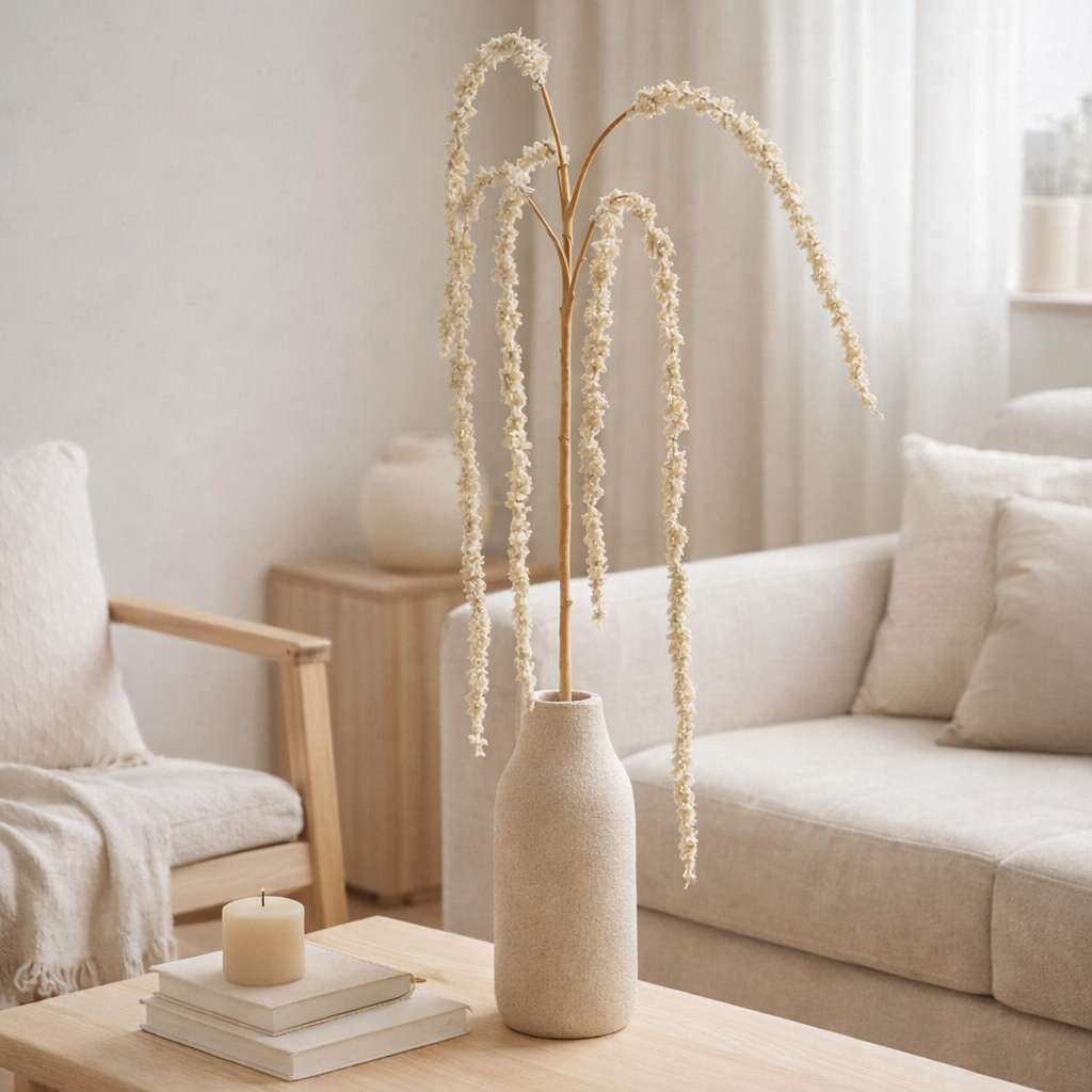 J-Line décoration Branche Amaranthus - plastique - crème/or en situation