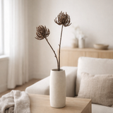 J-Line décoration Branche 2 Fleurs + Paillettes - plastique - marron en situation