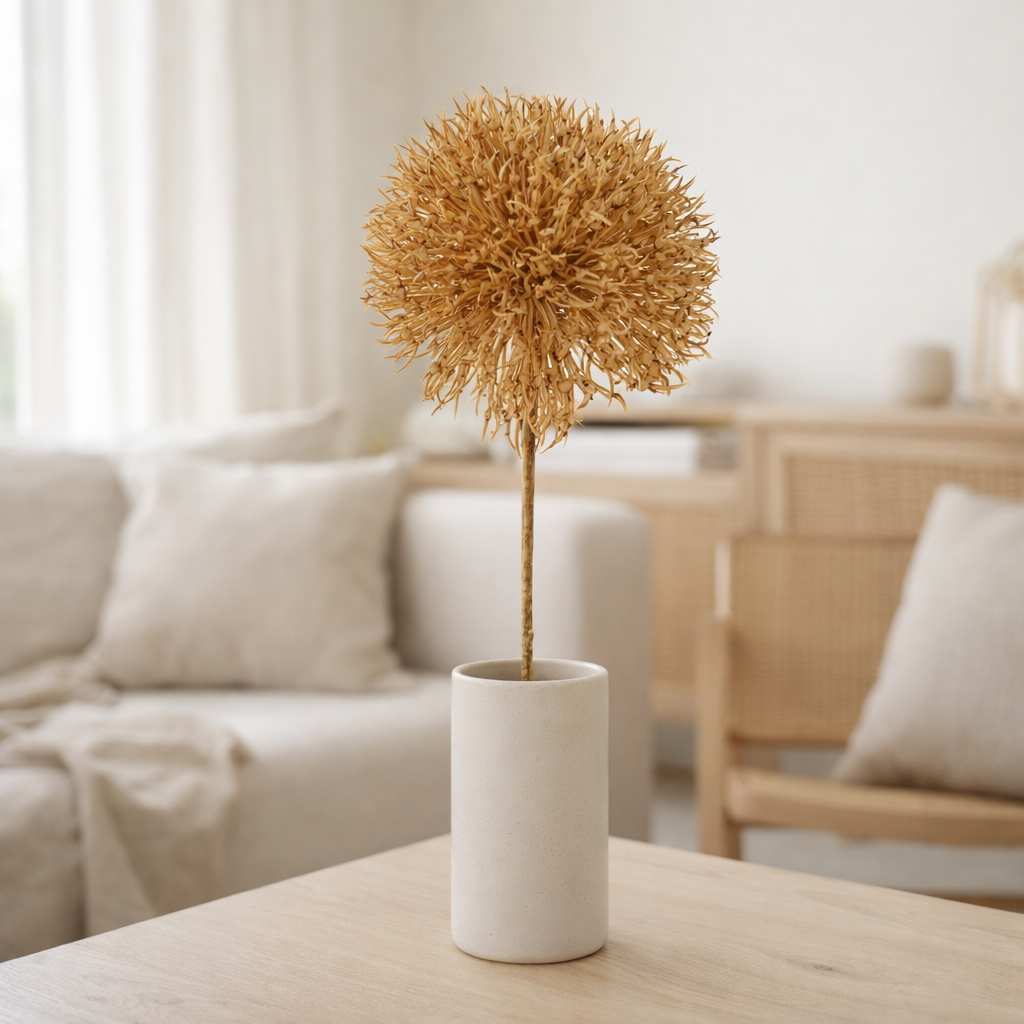 J-Line fleur artificielle Allium - plastique - ocre - grand en situation