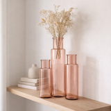 J-Cylindre de vase en ligne - Verre - Rose clair - Grand - 75 cm de haut en situation
