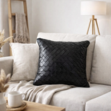 Coussin J-Line Tissé - cuir - noir en situation