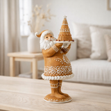 J-Line Pain d'Épices Gâteau Père Noël Résine Marron en situation
