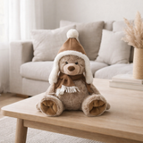 J-Line Ours+Chapeau Peluche Polyester Marron Moyen en situation