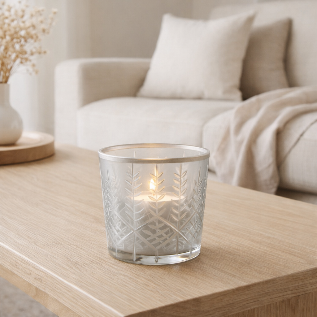 Lanterne J-Line Chloé - verre - transparent/argent - petite en situation