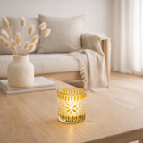 Bougeoir J-Line - verre - jaune - petit en situation