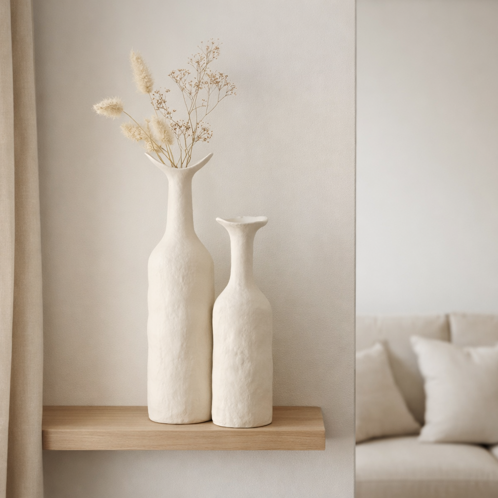 J-Line vaas Agra - aluminium - blanc - grand en situation