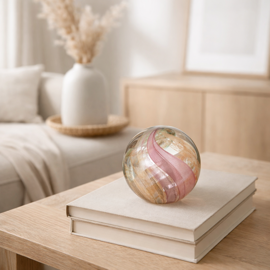 J-Line presse-papier Hurricane - verre - or/rose - moyen en situation