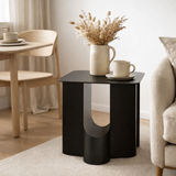 Table d'Appoint J-Line Carrée Métal Noir en situation