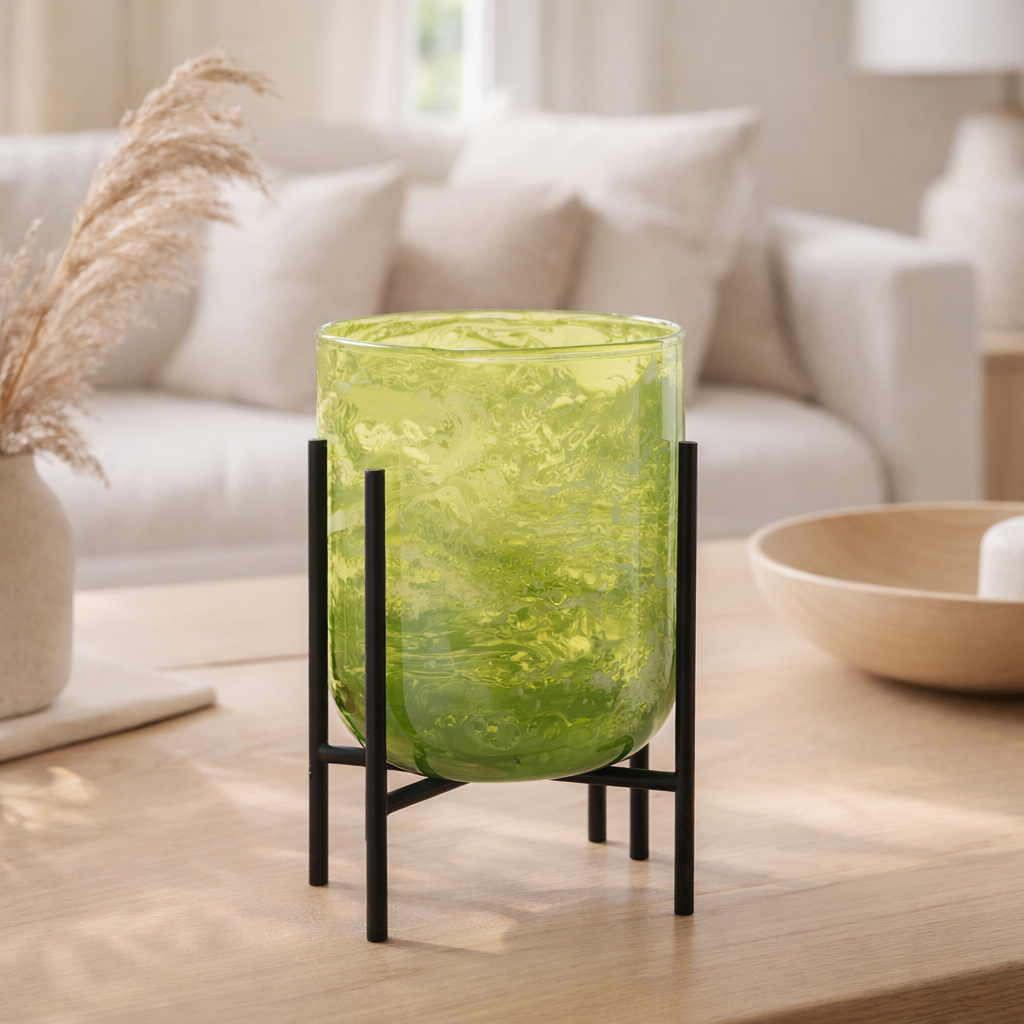 Lanterne J-Line Standing Marble - verre/fer - vert - moyen en situation