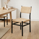 J-Line Chaise Lap Hêtre/Corde Noir en situation