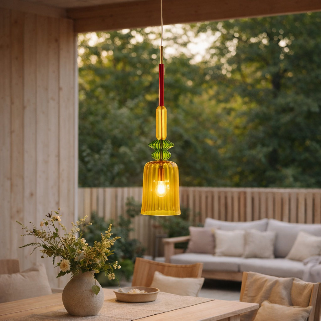 Plafonnier J-Line Zoe - verre - mix en situation