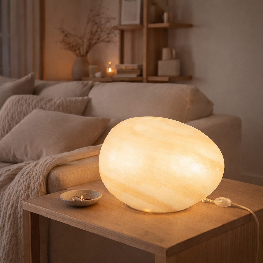 Lampe J-Line Pearl Oval - verre - blanc en situation