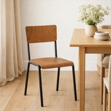 Chaise J-Line - bois/métal - marron en situation