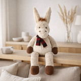 J-Line Âne+Écharpe Peluche Polyester Beige/Marron Large en situation