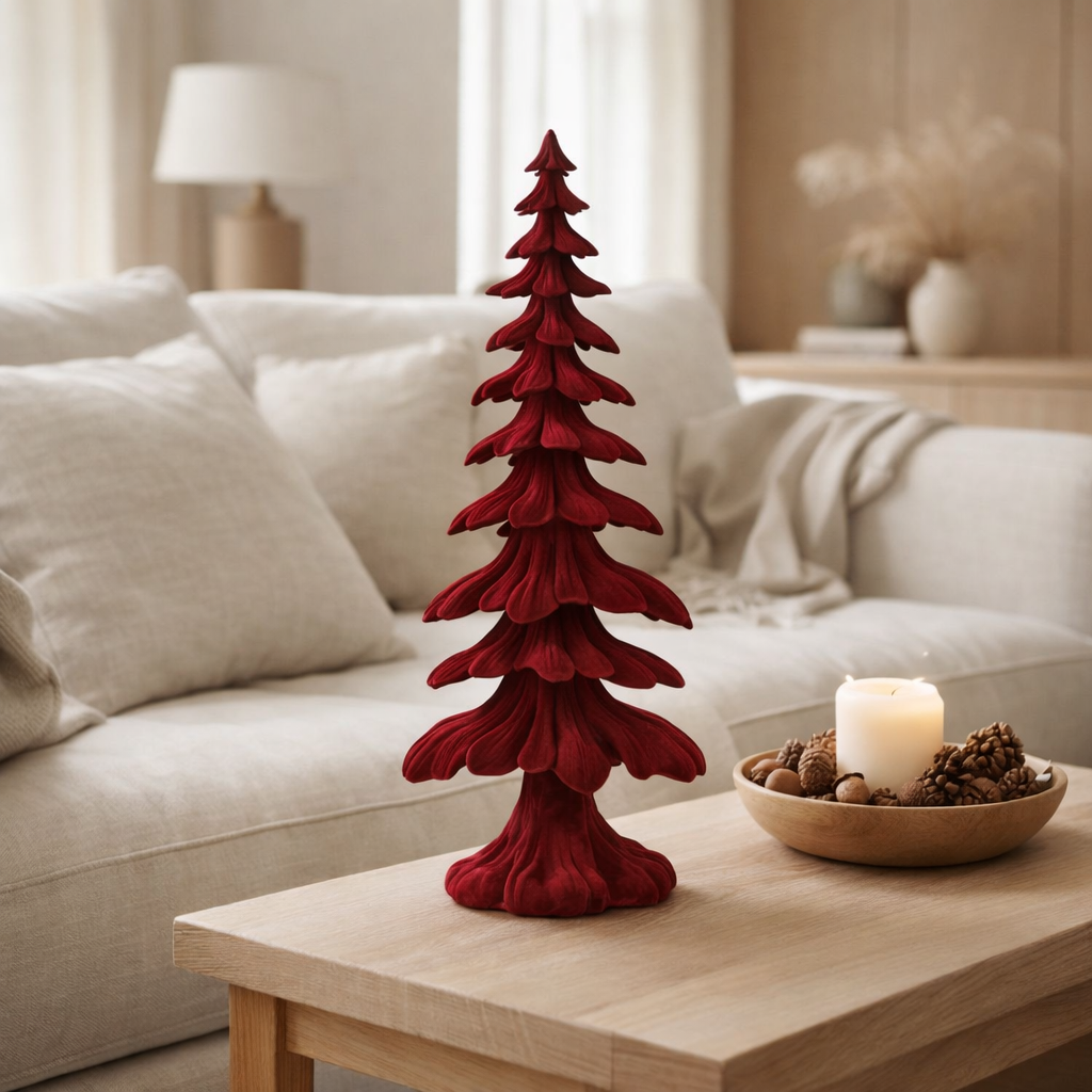 Décoration J -line Denneboom - Flage / Poliresin - Red - Large en situation