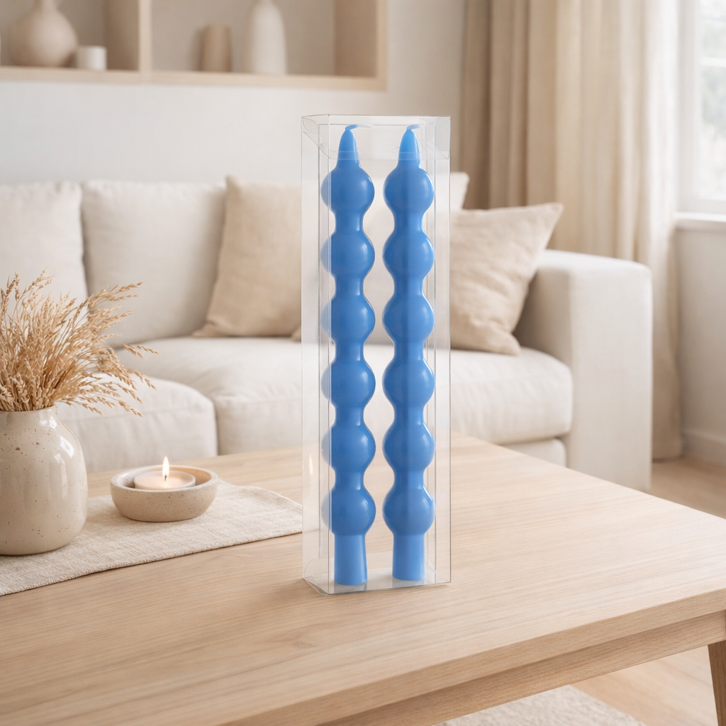 Bougie J-Line Gourd - bleue - 5U - boîte de 2 en situation