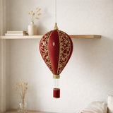 J-Lline Decoration Hot Air Ballon - Polyfoam / Textiles - Red / Gold - L en situation