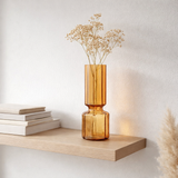 Vase J-Line Jef Lijnen - verre - orange - 28 cm de haut en situation