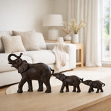 J -line Figure Elephant Row 3 - Polyresin - Brown en situation