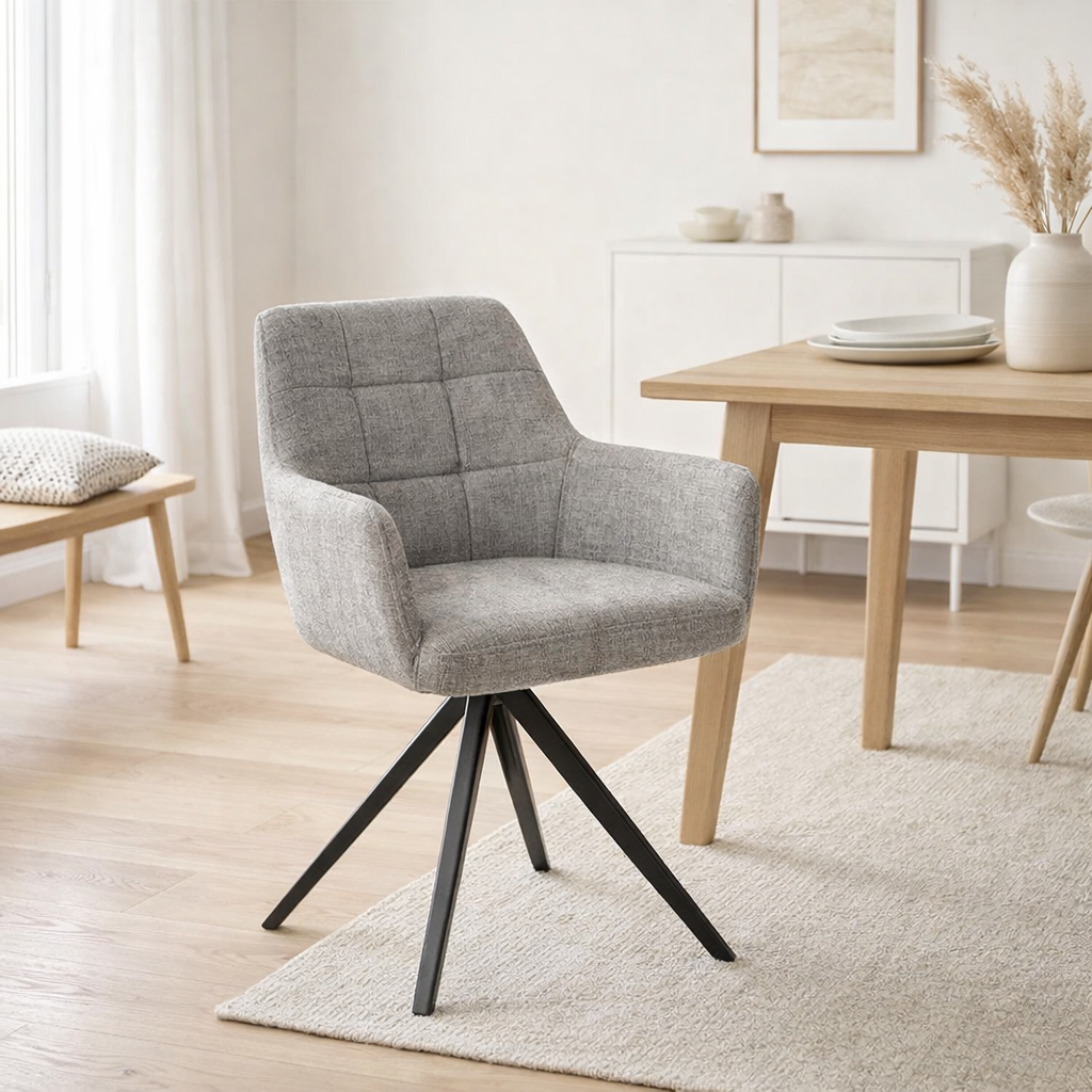 J-Line Chaise Louna Fer/Acrylique Gris en situation