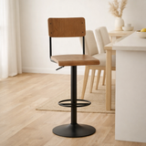 Chaise de bar J-Line - bois/métal - marron en situation