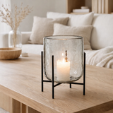J -line Windlicht Standing - Verre / Fer - transparent - grand en situation