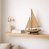 J -line Decoration Saiboat - Wood - Brown - Small en situation