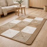 Tapis J-line Squares Tissé - plastique - blanc/naturel en situation