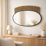 Miroir J-Line Oval Motif 2 couches - verre - naturel/noir en situation