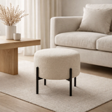 Tabouret J-Line Bouclé - bois - blanc/noir en situation