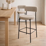 J -Liline Bar Chair Bouclé - Plimplex / Polyester - Gray / Black en situation