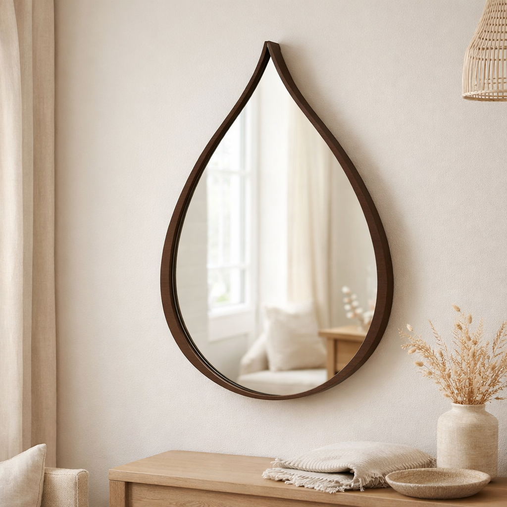 J -line Spiegel Résumé - Verre - Dark Brown - Grand - Ø 79 cm en situation