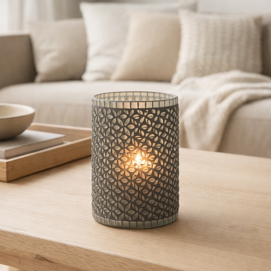 Lanterne J-Line Pattern - verre - gris en situation