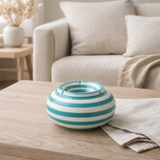 J-Line Cendre Granade Stripes - Céramique - Blanc / Aqua - Large en situation