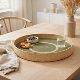 J -Liline Plateau Round + Cercles - Magrass - Green / Naturel en situation