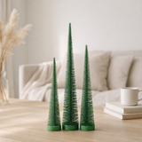 J -line Décoration de Noël arbre de Noël - plastique - vert - boîte de 3 en situation