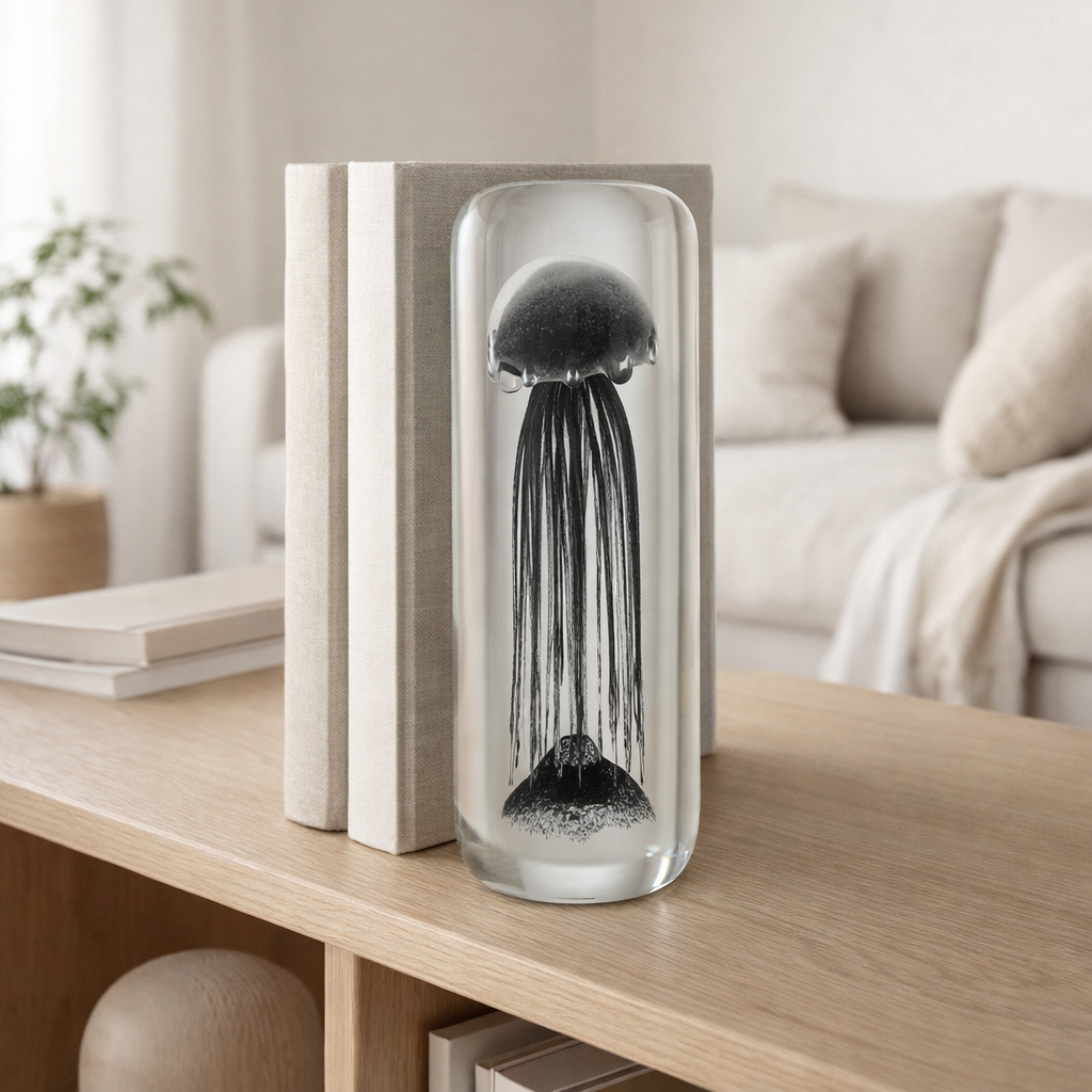 J -Line Presse Paper Kwal Cylinder - Verre - Black en situation