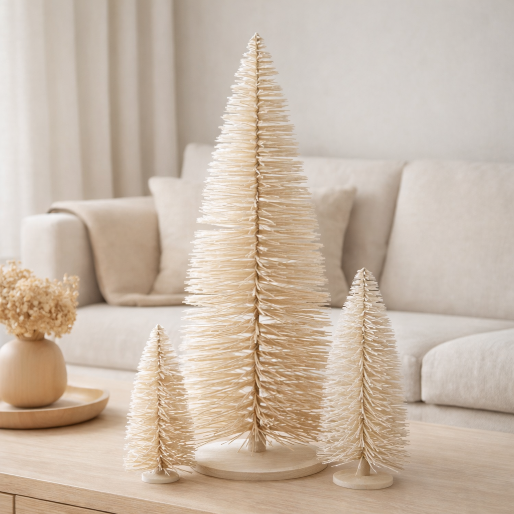 J -line Décoration de Noël arbre de Noël - bois - blanc - extra grand en situation