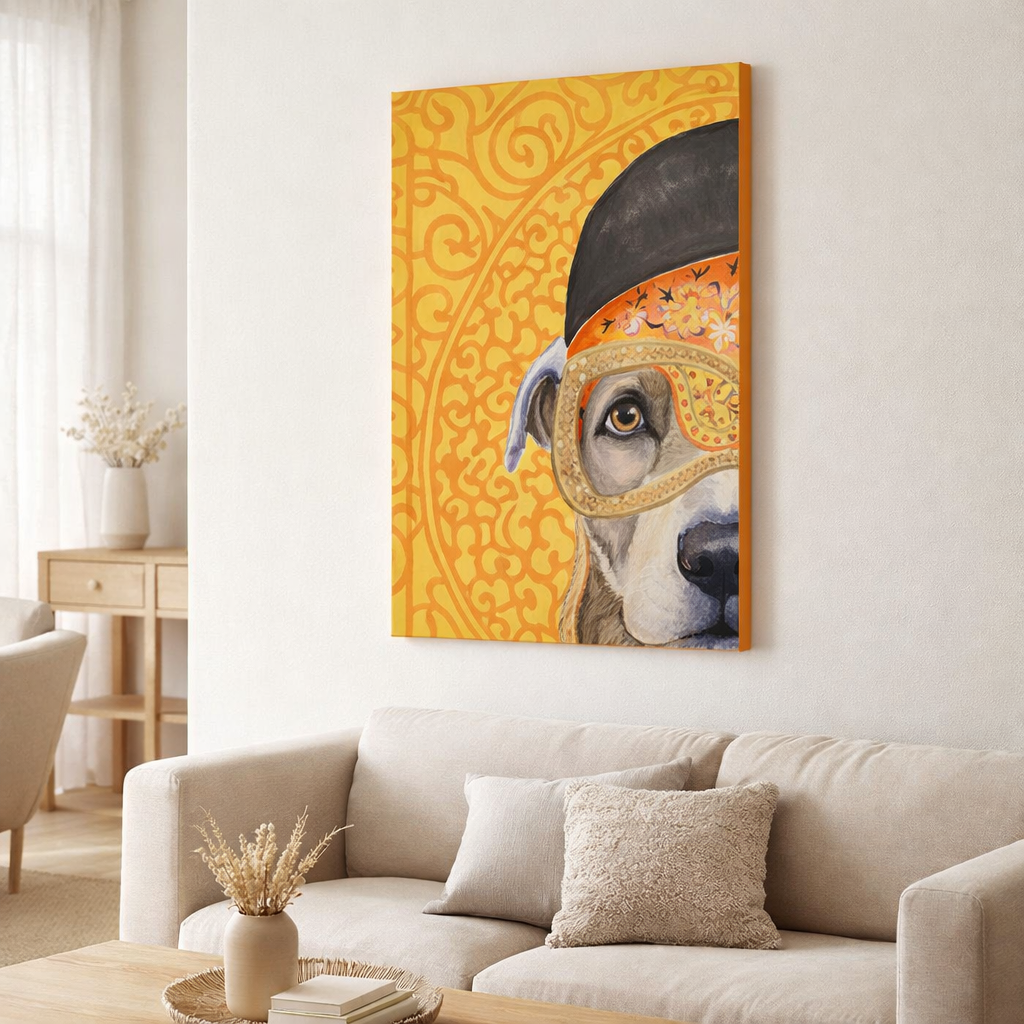 J-Line décoration murale Dog Pop Art - toile - mix - grand en situation