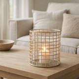 Lanterne J-Line Violet Breed - verre/ried - naturel en situation