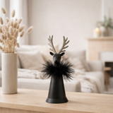 J - Figure de Noël en ligne Rendier + Bell - fourrure / métal - noir en situation