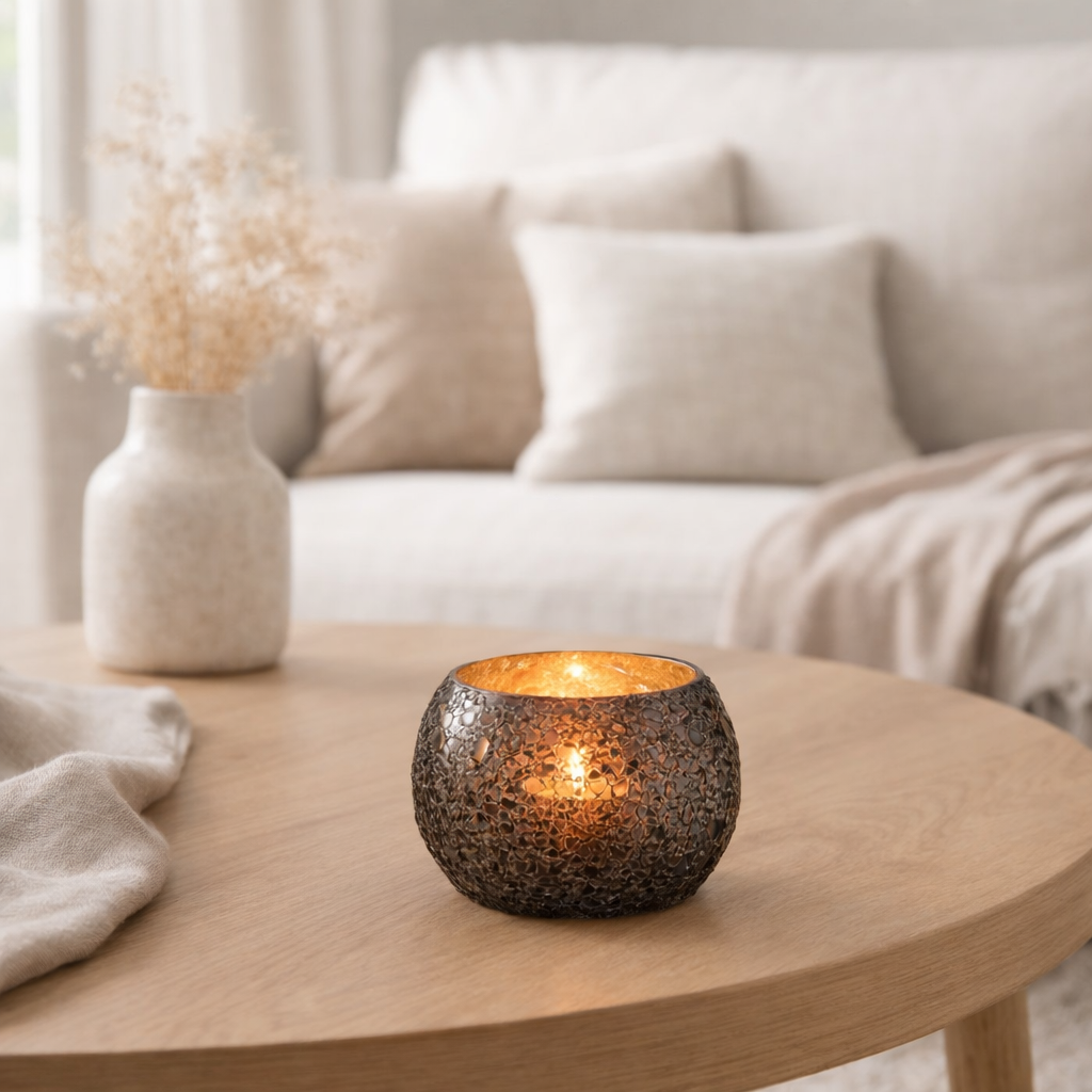 J -line Windlicht Broken - Verre - Black en situation