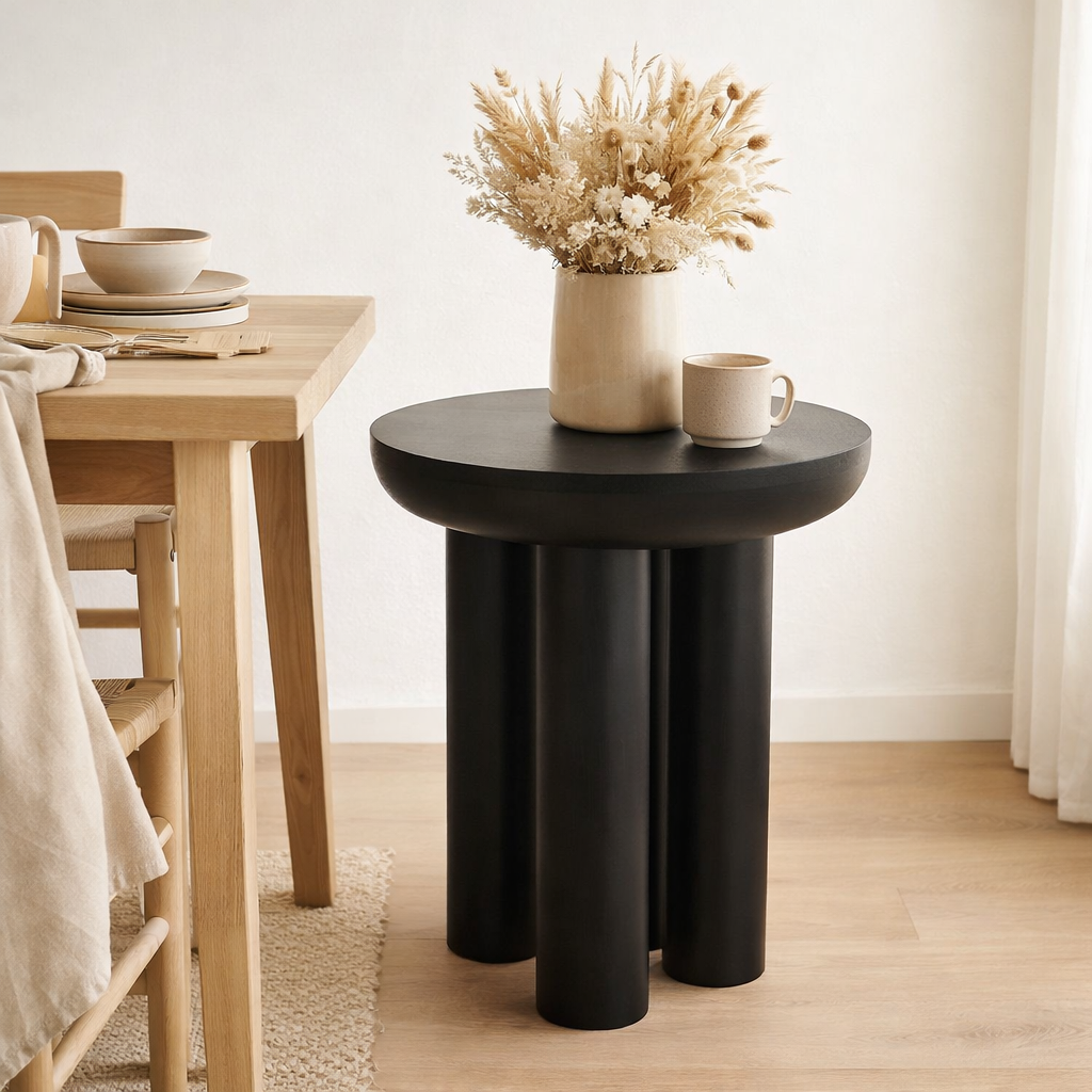 Table d'appoint J-Line Trio - bois - noir en situation