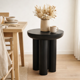 Table d'appoint J-Line Trio - bois - noir en situation