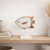 J -line Decoration Fish Boli - Fer / Sparwood - Blanc / Naturel - Small en situation
