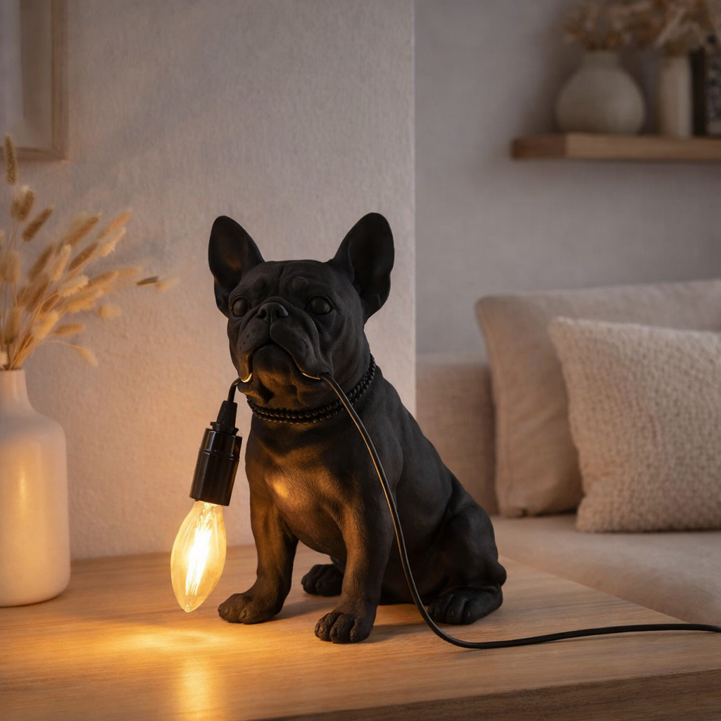 Lampe de table J-Line Bulldog - polyrésine - noir en situation