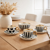 J-Line Boite de 4 Tasses + Bol Ceramic Mix en situation