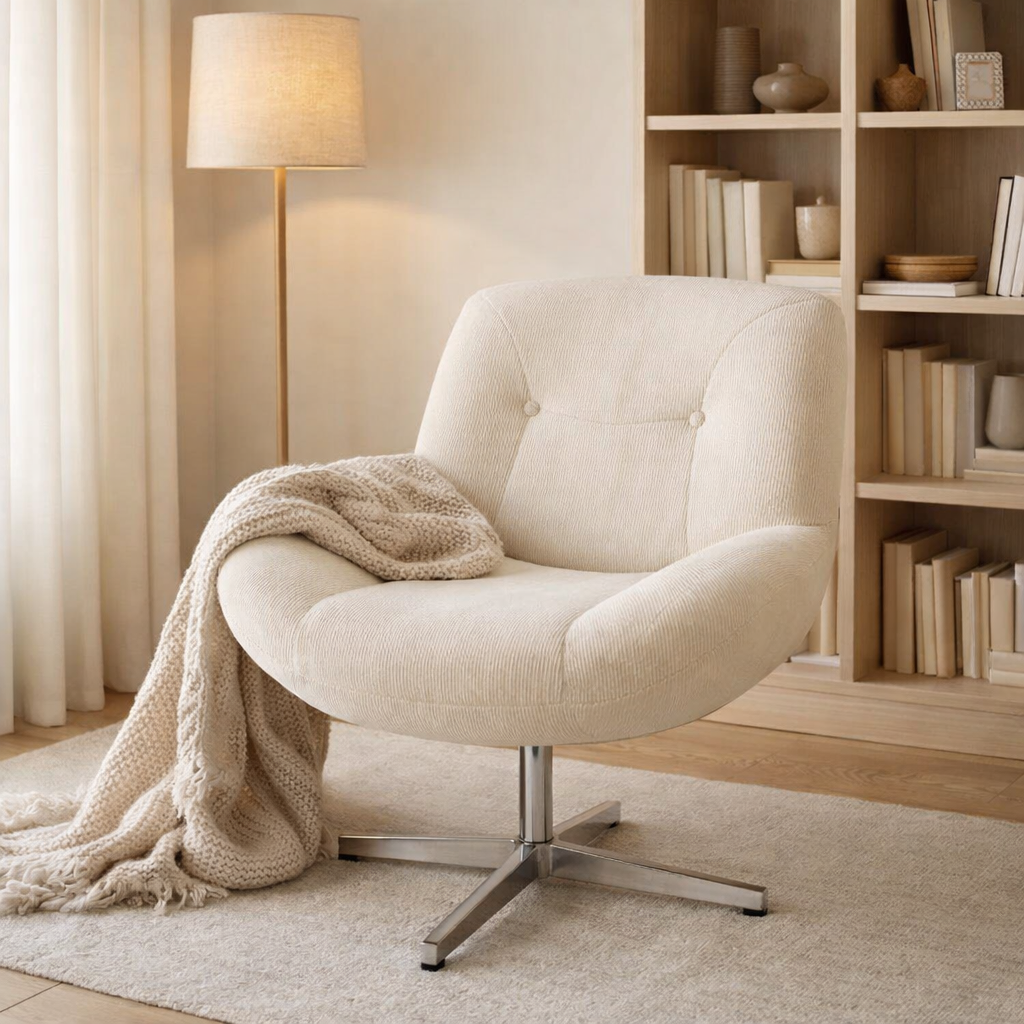 Chaise longue J-Line Chill - métal/contreplaqué - crème/argent en situation