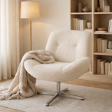 Chaise longue J-Line Chill - métal/contreplaqué - crème/argent en situation